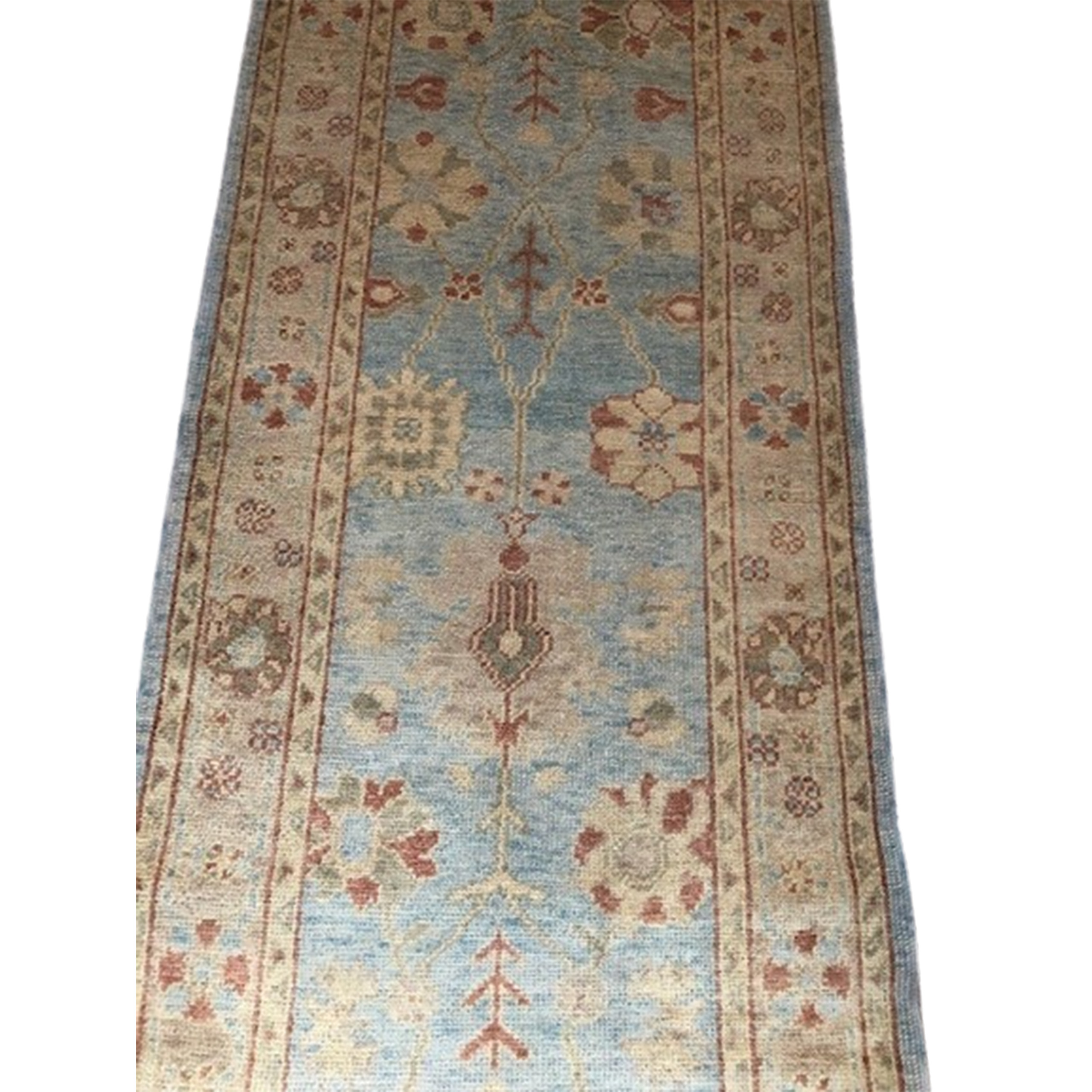 Vintage Turkish Oushak Runner 13'3″ x 3′