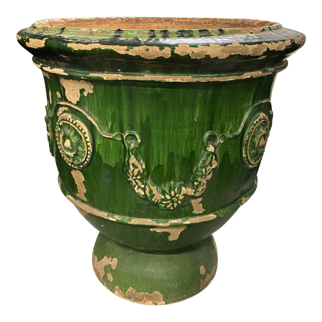 Monumental Green Glazed Italian Terra Cotta Anduze Pots Katie Leede & Co