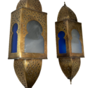 - Pair of Brass Moroccan Wall Lanterns