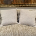 Early 1900's White Homespun Pillows with Flange - Image 2