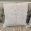 Early 1900's White Homespun Pillows with Flange - Image 3