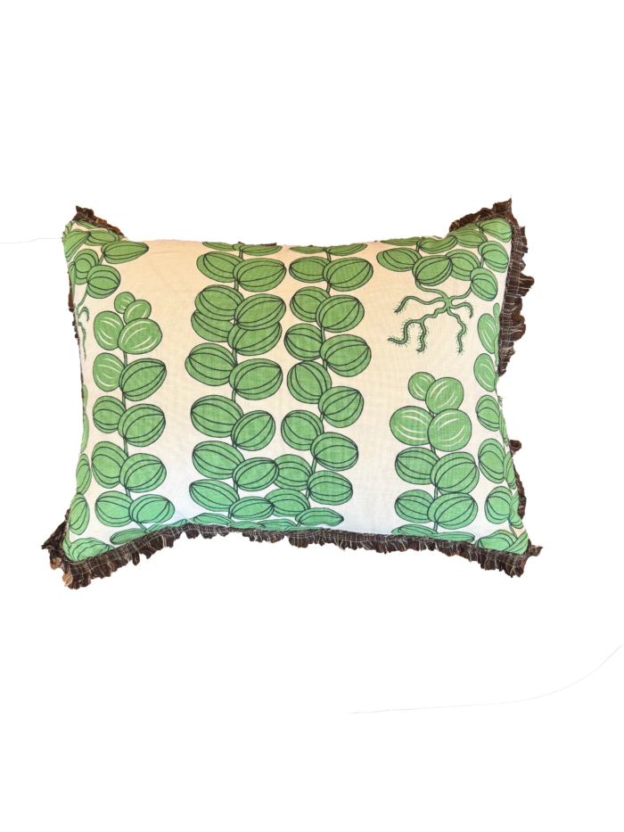 Josef Frank Green Pillow with KLC Thatch Fringe Trim