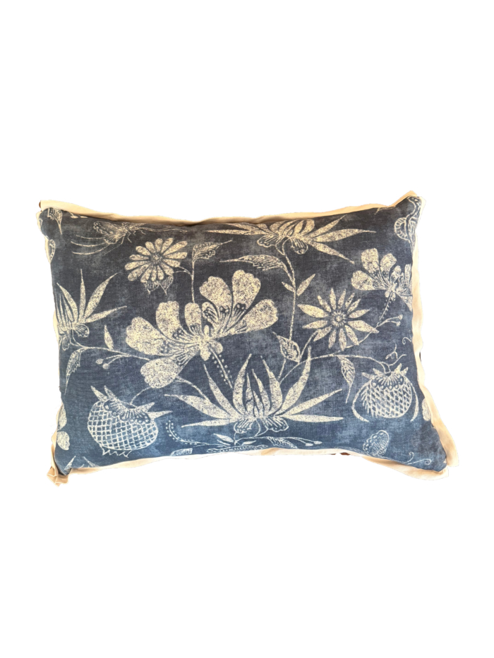 KLC Pomegranates & Peonies Indigo Pillow