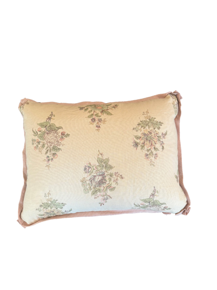 Printed Linen Pillow with Flange