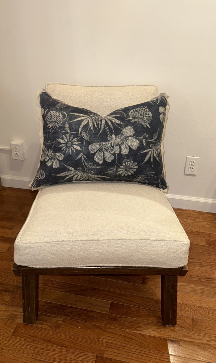 KLC Pomegranates & Peonies Indigo Pillow - Image 2