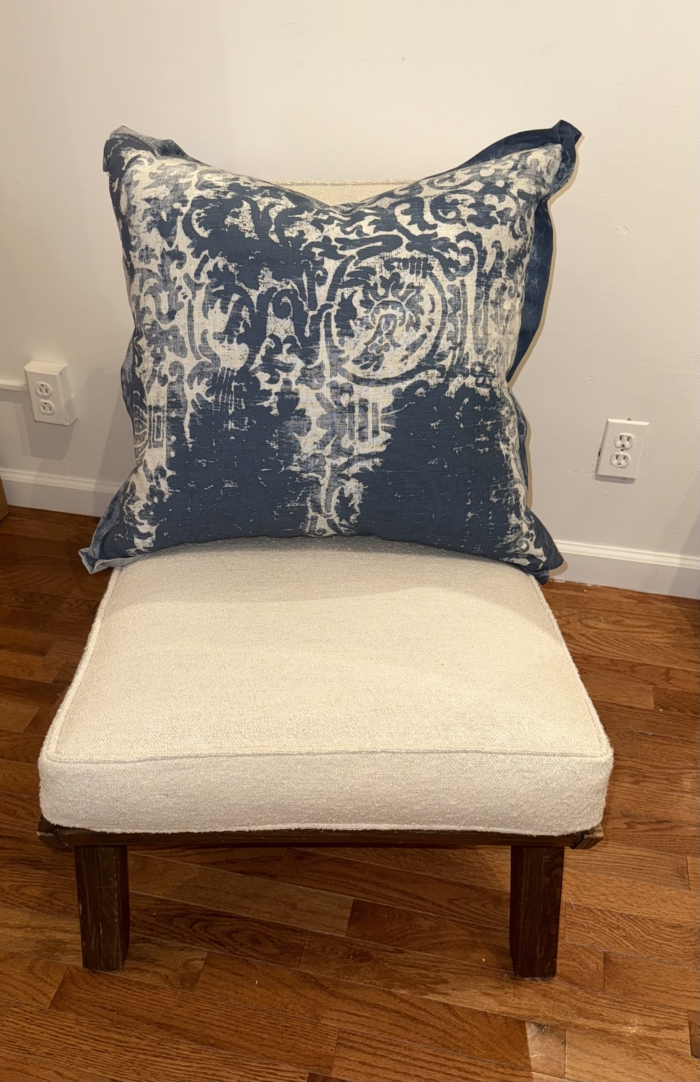 Printed Indigo Pillow with Flange - Image 2