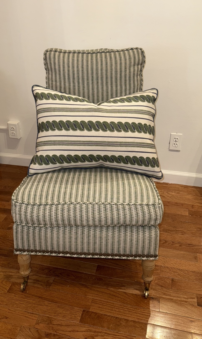 Blue and Green Printed Pillow - Image 2