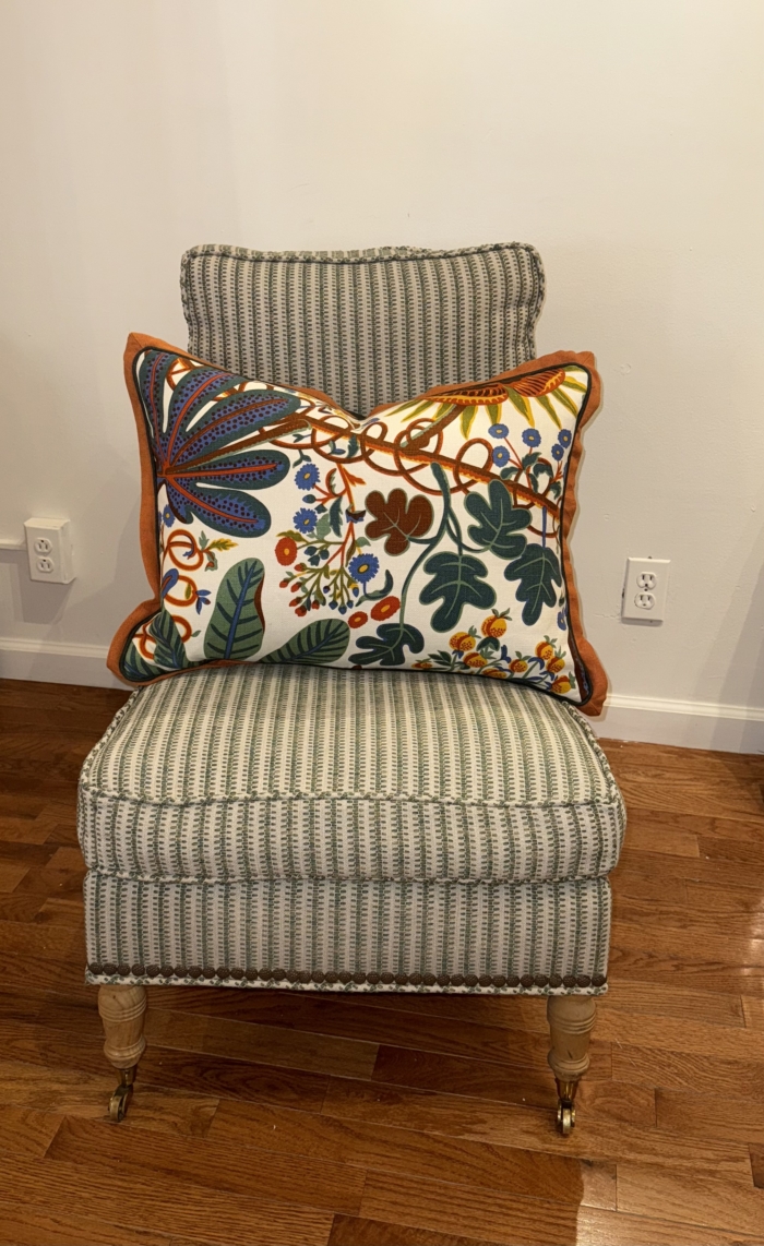 Josef Frank Printed Pillow with Orange Flange - Image 2